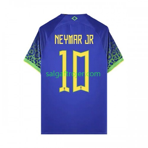 Brasilien Neymar JR 10 Fodboldtrøjer Udebanesæt World Cup 2022 Kort ærmer Brasilien Neymar JR 10 Fodboldtrøjer Udebanesæt World Cup 2022 Kort ærmer